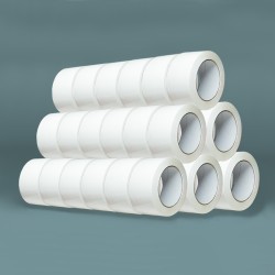 Ruban Adhésif d'Emballage Blanc 48mm x 100m - Pack de 36 Rouleaux | Résistant & Silencieux