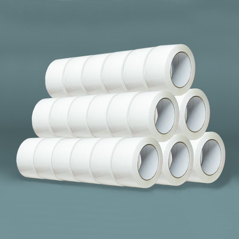 Ruban Adhésif d'Emballage Blanc 48mm x 100m - Pack de 36 Rouleaux | Résistant & Silencieux