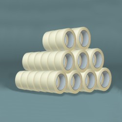 Yellow Masking Tape 38mm x 50m - Pack of 48 rolls | Strong Adhesion & Easy Application