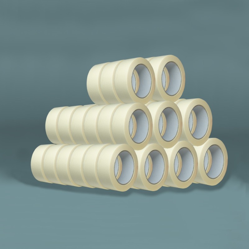 Yellow Masking Tape 38mm x 50m - Pack of 48 rolls | Strong Adhesion & Easy Application