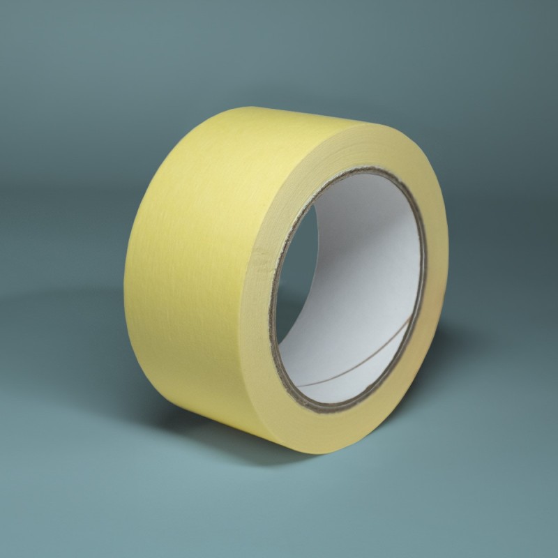 Yellow Masking Tape 50mm x 50m - Sold Individually | Strong Adhesion & Easy Application