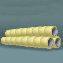 Pack de 24 de Rubans de Masquage Jaune 75mm x 50m - Pro & Particuliers - Haute Adhérence & Facile à Appliquer