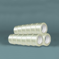 Ruban adhésif d'emballage 19mm x 50m - Transparent - Armé fil à fil - 130µ - 18 rouleaux adhésifs