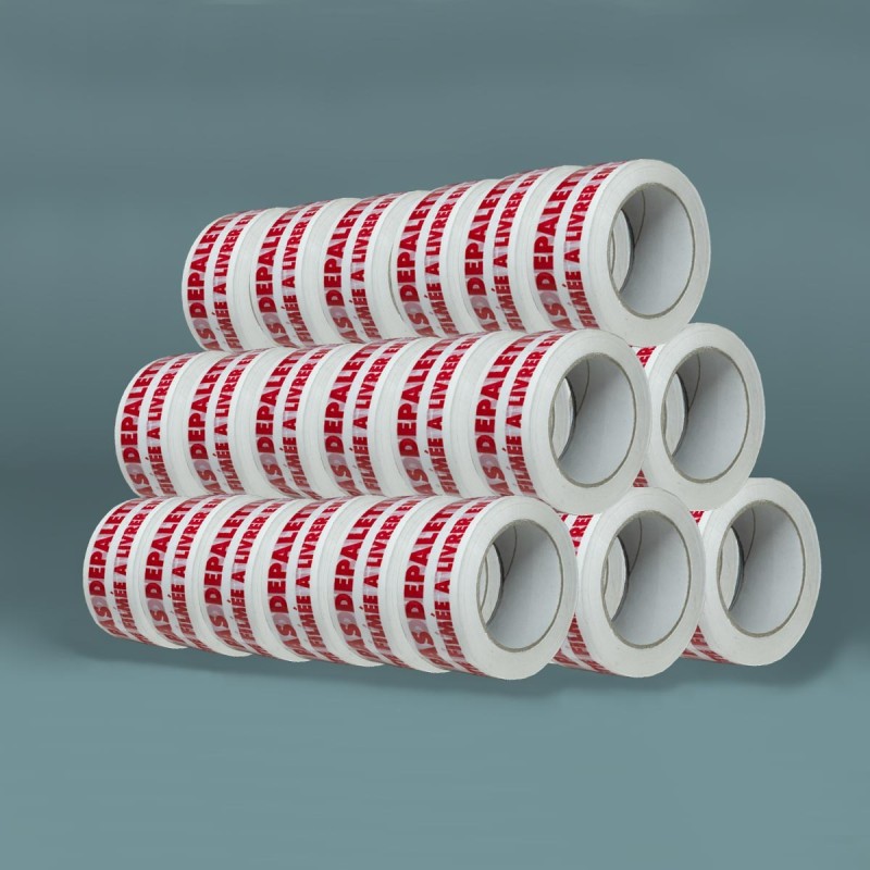 Pre-Printed "NE PAS DEPALETTISER" Packing Tape - 50 mm x 100 m - 28µ - BOPP Film - Pack of 36 Rolls