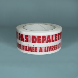 Ruban Adhésif NE PAS DEPALETTISER - 50 mm x 100 m - 28µ - BOPP - Vendu à l’Unité | Haute Adhérence & Déroulement Silencieux
