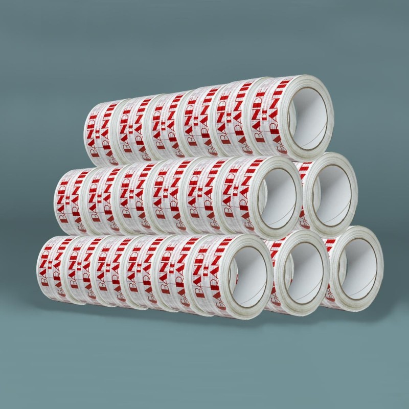Pre-Printed "BANDE DE GARANTIE" Packing Tape - 50 mm x 100 m - 28µ - BOPP Film - Pack of 36 Rolls
