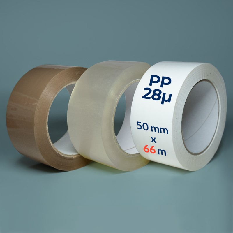 Ruban adhésif personnalisable 50mm x 66m - Polypropylène - Acrylique - 28µ - 36 rouleaux