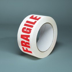 Ruban Adhésif Pré-Imprimé FRAGILE - 50 mm x 100 m - 36 rouleaux adhésifs - 28µ - Film BOPP