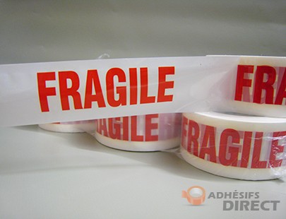 Adhésif d'emballage PP imprimé "FRAGILE" - rouleau adhesif - ruban adhesif
